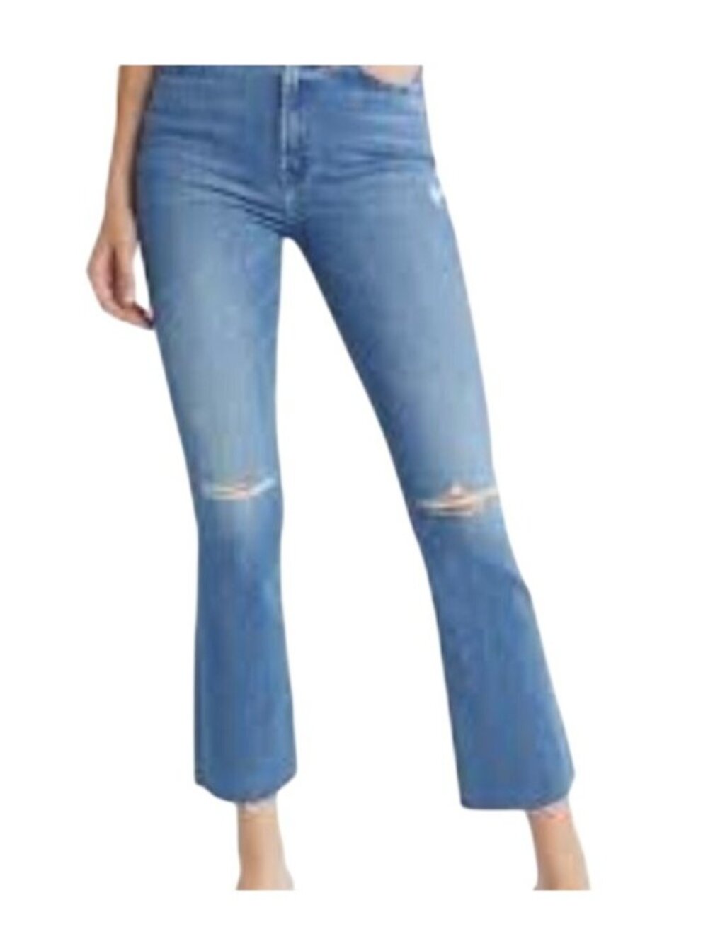 Mother The Hustler Ankle Fray Cropped Flare in Teaming Up - Size 31